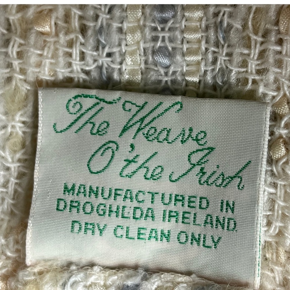 The Weave O the Irish Mohair Blend Striped Fringed Throw Blanket Made in Ireland - Picture 4 of 8